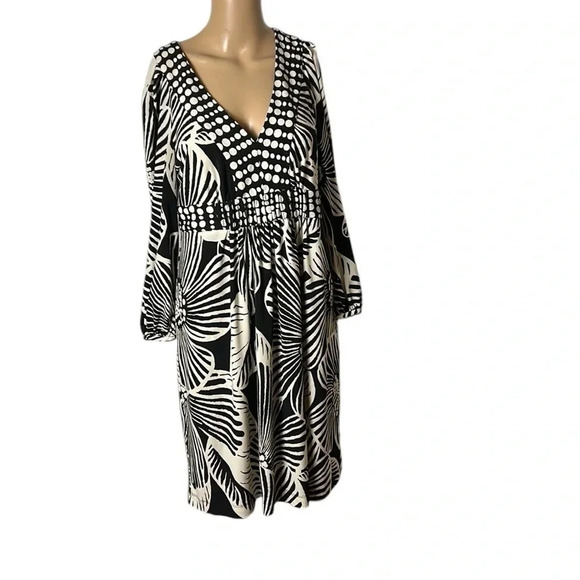 Nine West babydoll dress,women size 10.Peasant sleeve,polka dots,floral,boho,EC - Picture 2 of 16